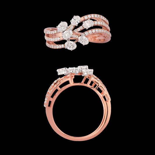 18K Two Tone Gold Diamond Ring - 1ct VVS-EF