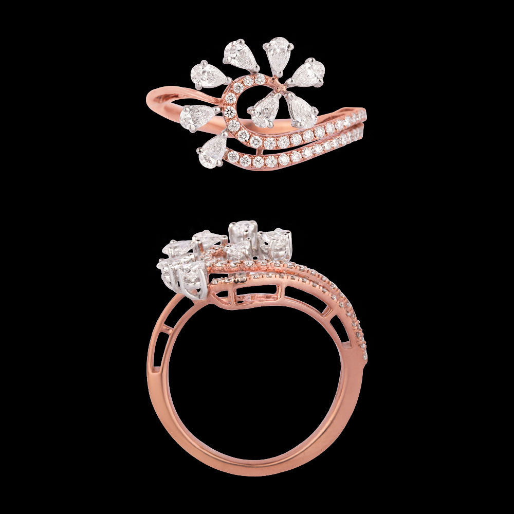 18K Two Tone Gold Diamond Ring - 0.829ct VVS-EF