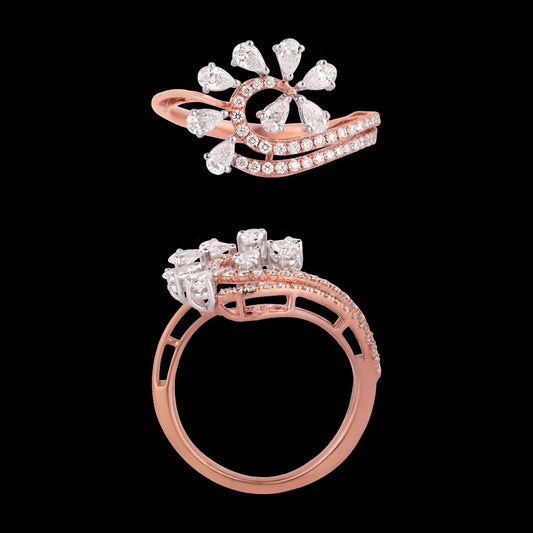 18K Two Tone Gold Diamond Ring - 0.829ct VVS-EF
