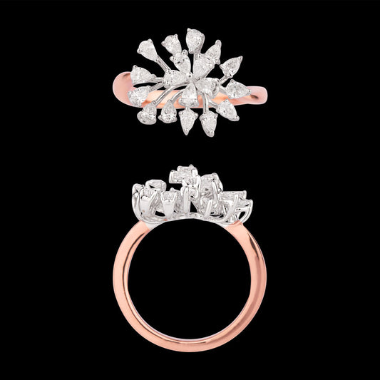 18K Two Tone Gold Diamond Ring - 0.84ct VVS-VS-EF