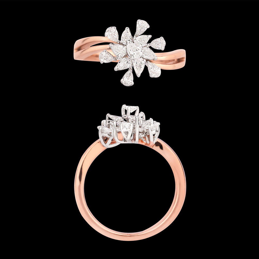 18K Two Tone Gold Diamond Ring - 0.54ct VVS-VS-EF
