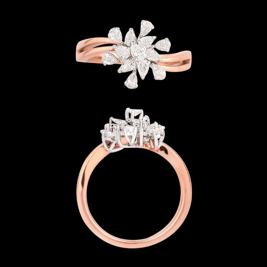 18K Two Tone Gold Diamond Ring - 0.54ct VVS-VS-EF