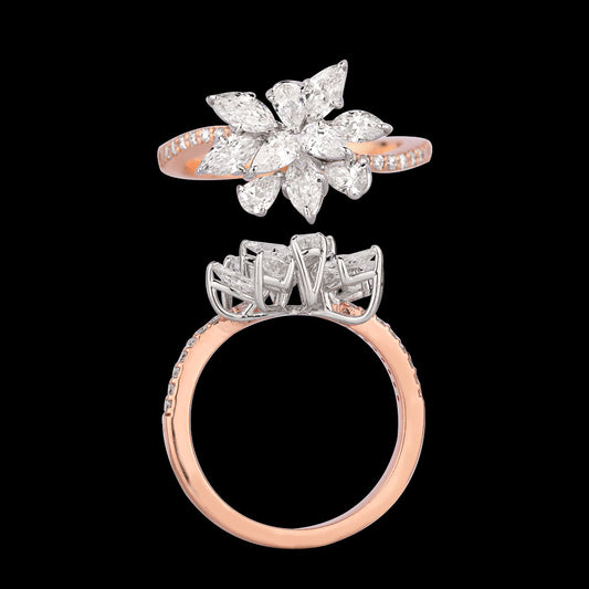 18K Two Tone Gold Diamond Ring - 1.118ct VS-SI-EF