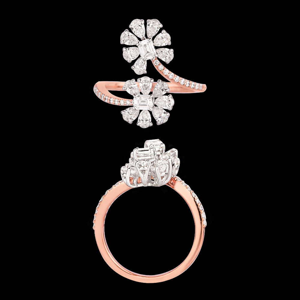 18K Two Tone Gold Diamond Ring - 1.524ct VS-SI-EF