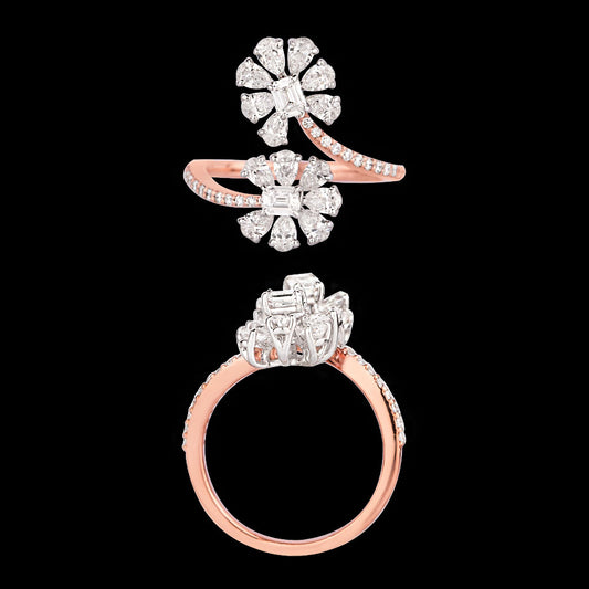 18K Two Tone Gold Diamond Ring - 1.524ct VS-SI-EF