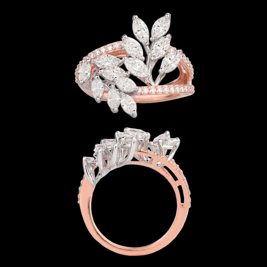 18K Two Tone Gold Diamond Ring - 1.657ct VVS-VS-FG