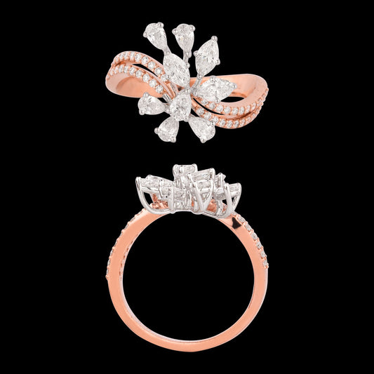 18K Two Tone Gold Diamond Ring - 1.314ct VS-SI-FG