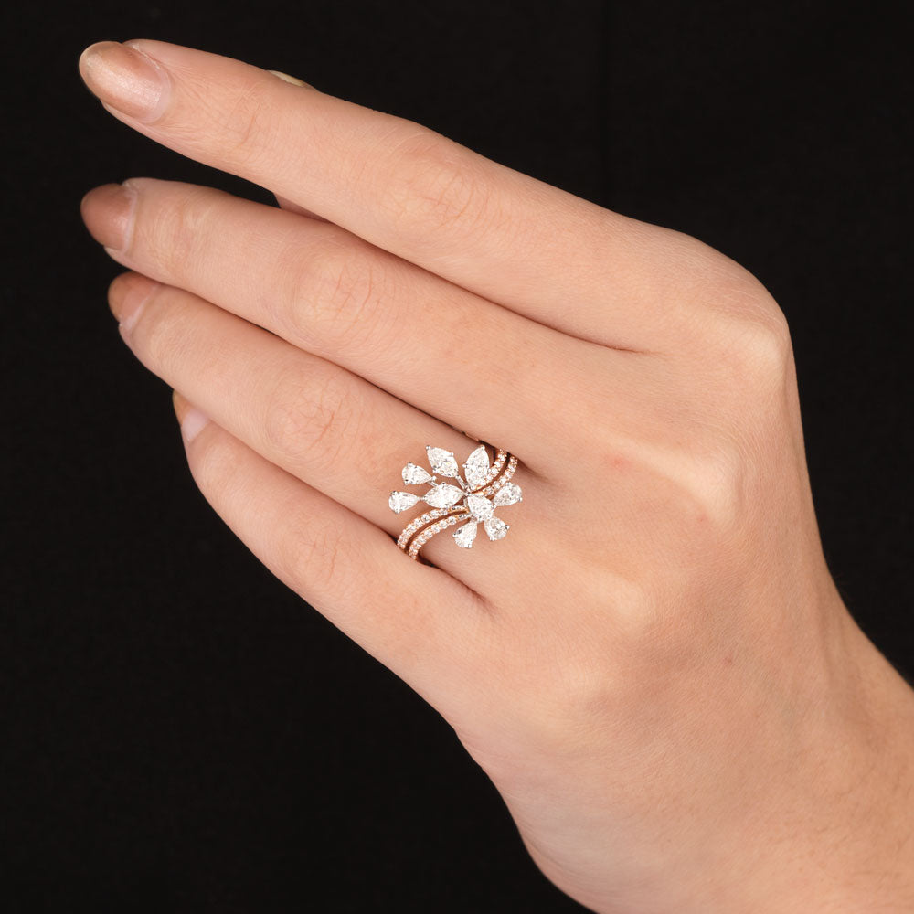 18K Two Tone Gold Diamond Ring - 1.314ct VS-SI-FG