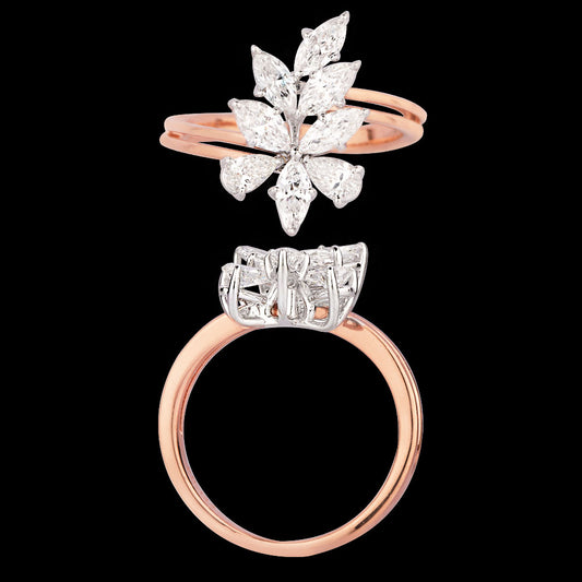 18K Two Tone Gold Diamond Ring - 1.16ct VS-SI-FG
