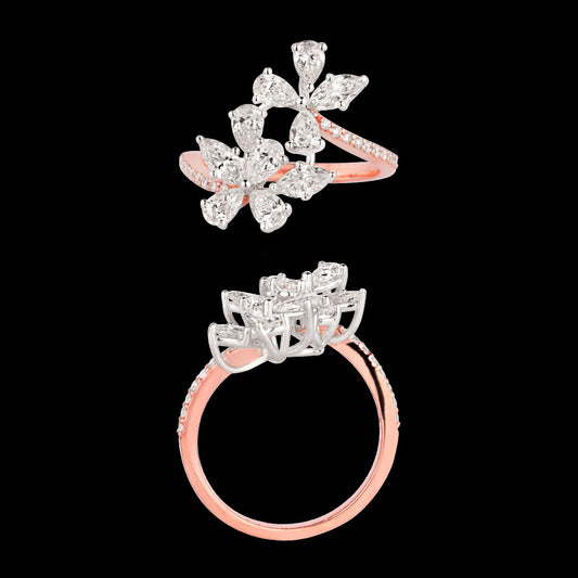 18K Two Tone Gold Diamond Ring - 1.544ct VS-SI-FG