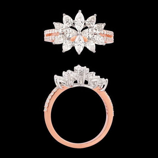 18K Two Tone Gold Diamond Ring - 1.583ct VS-SI-FG