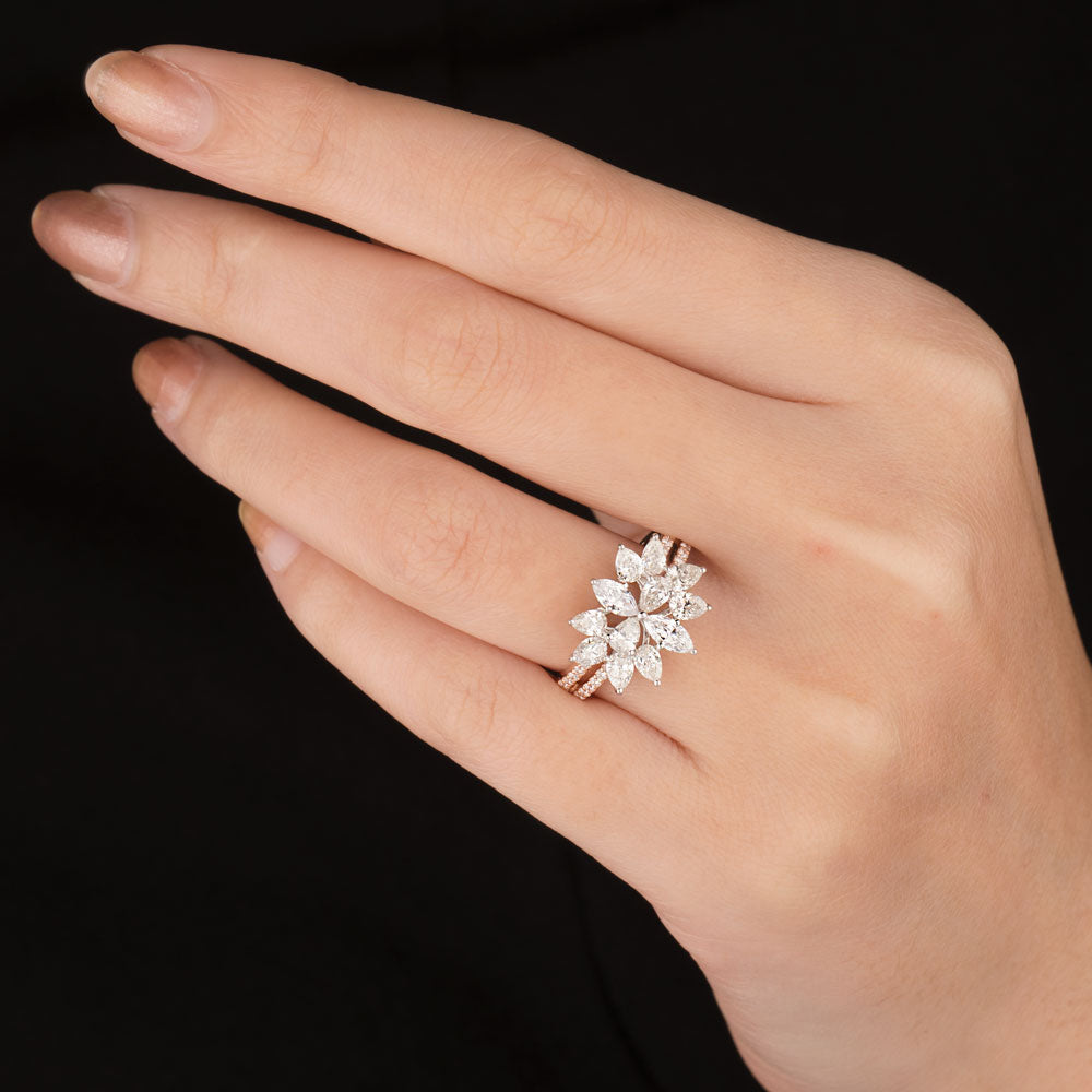 18K Two Tone Gold Diamond Ring - 1.583ct VS-SI-FG