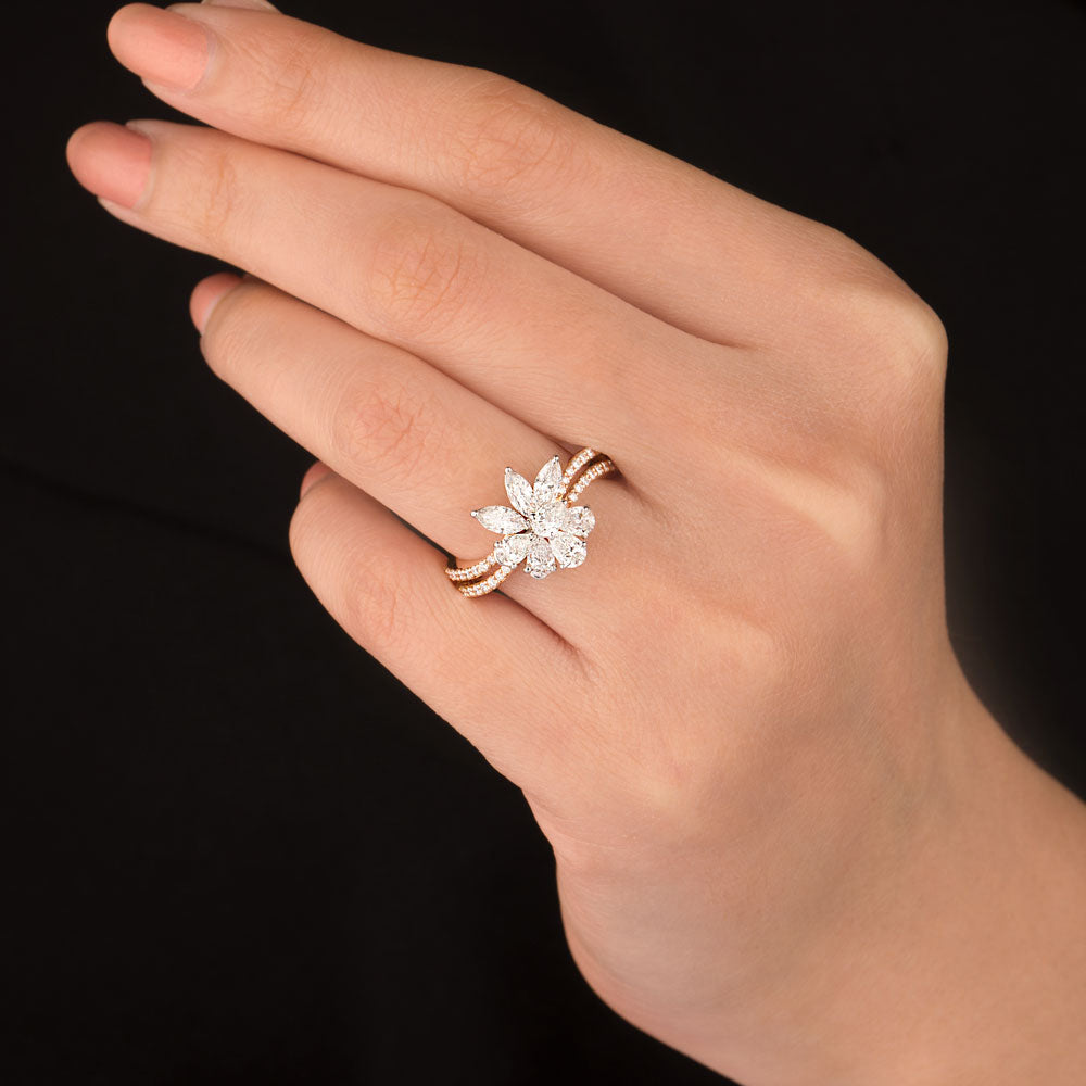 18K Two Tone Gold Diamond Ring - 1.529ct VS-SI-FG