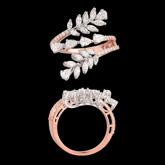 18K Two Tone Gold Diamond Ring - 1.536ct VS-SI-FG
