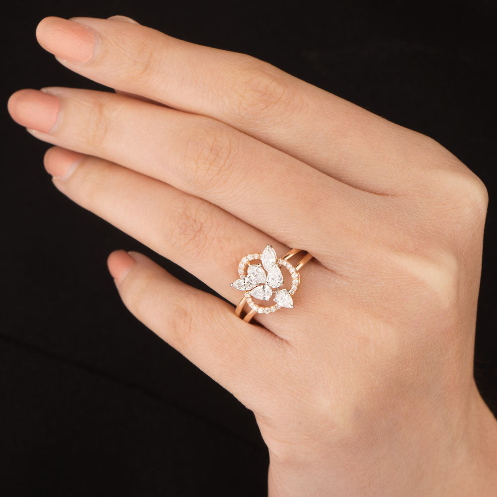 18K Two Tone Gold Diamond Ring - 1.053ct VVS-VS-EF