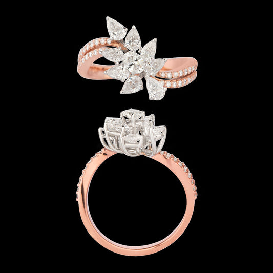 18K Two Tone Gold Diamond Ring - 1.171ct VS-SI-EF
