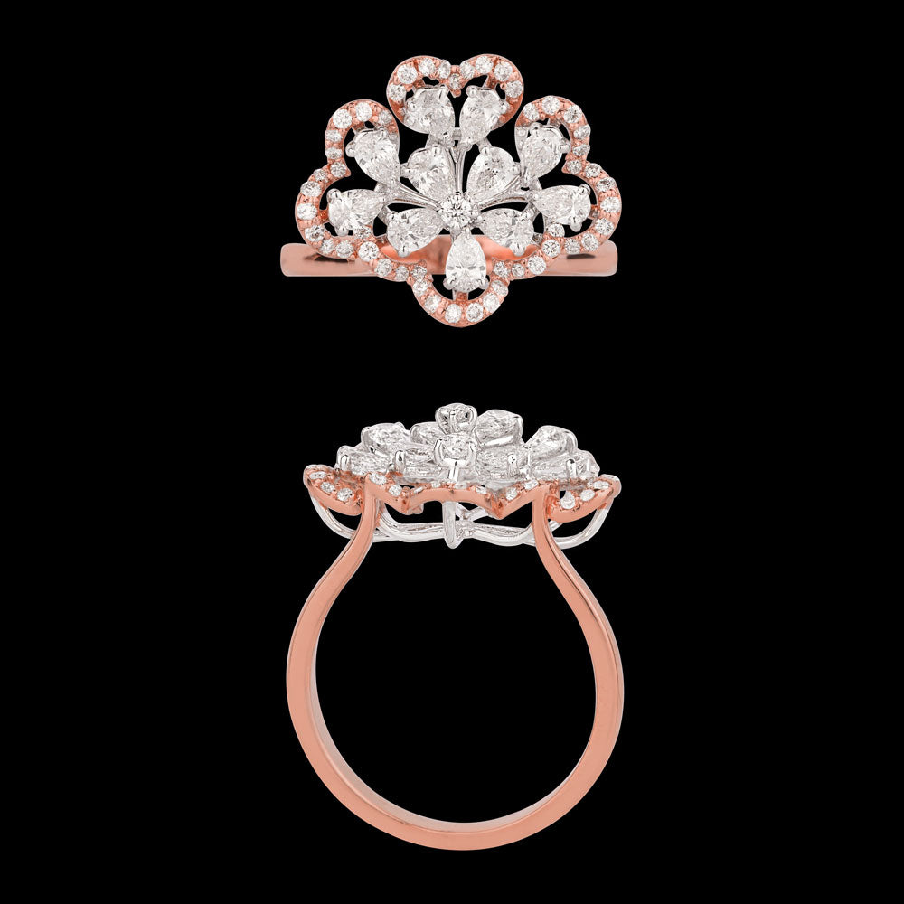 18K Two Tone Gold Diamond Ring - 1.149ct VS-SI-FG