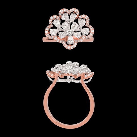 18K Two Tone Gold Diamond Ring - 1.149ct VS-SI-FG