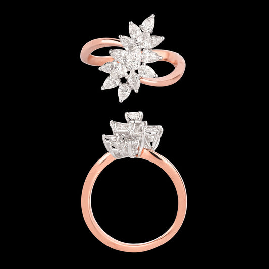 18K Two Tone Gold Diamond Ring - 1.219ct VS-SI-FG