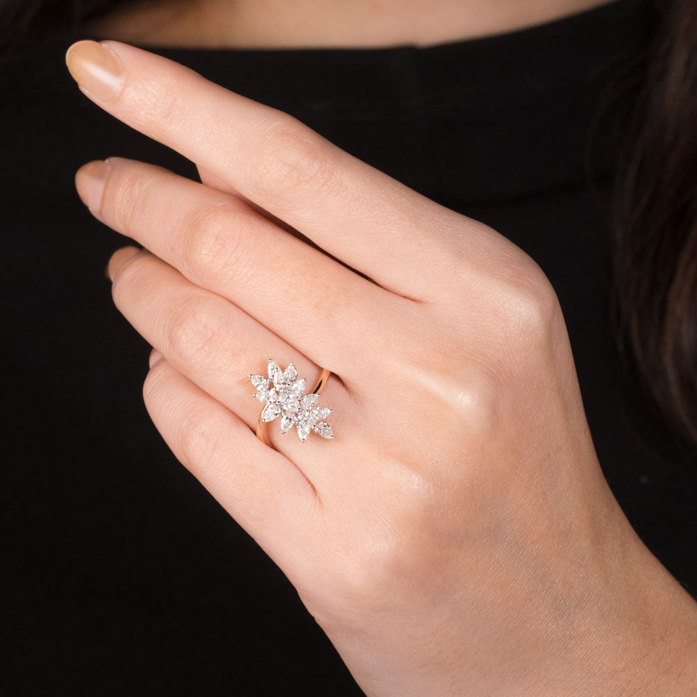 18K Two Tone Gold Diamond Ring - 1.219ct VS-SI-FG