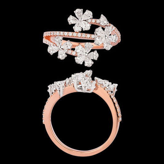 18K Two Tone Gold Diamond Ring - 1.321ct VS-SI-EF