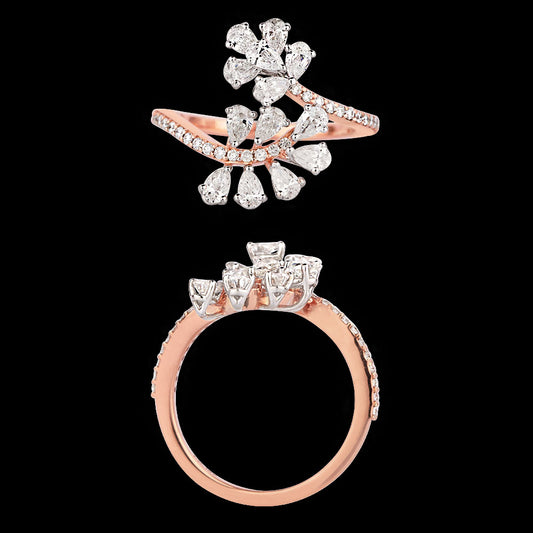18K Two Tone Gold Diamond Ring - 1.323ct VS-SI-FG