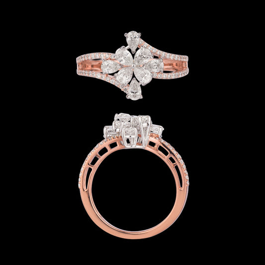 18K Two Tone Gold Diamond Ring - 1.286ct VVS-VS-GH