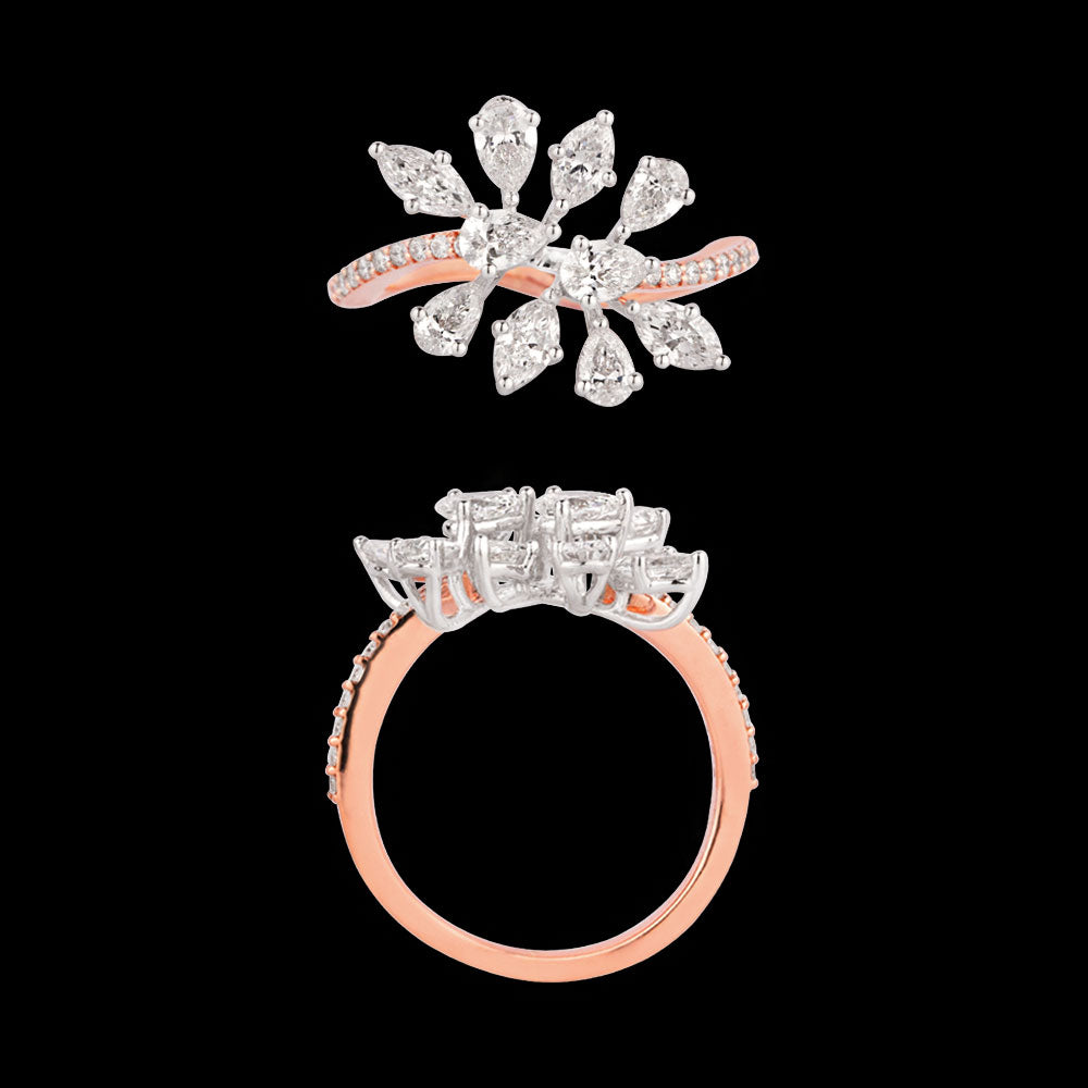 18K Two Tone Gold Diamond Ring - 1.354ct VS-SI-EF
