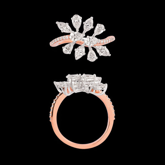 18K Two Tone Gold Diamond Ring - 1.354ct VS-SI-EF