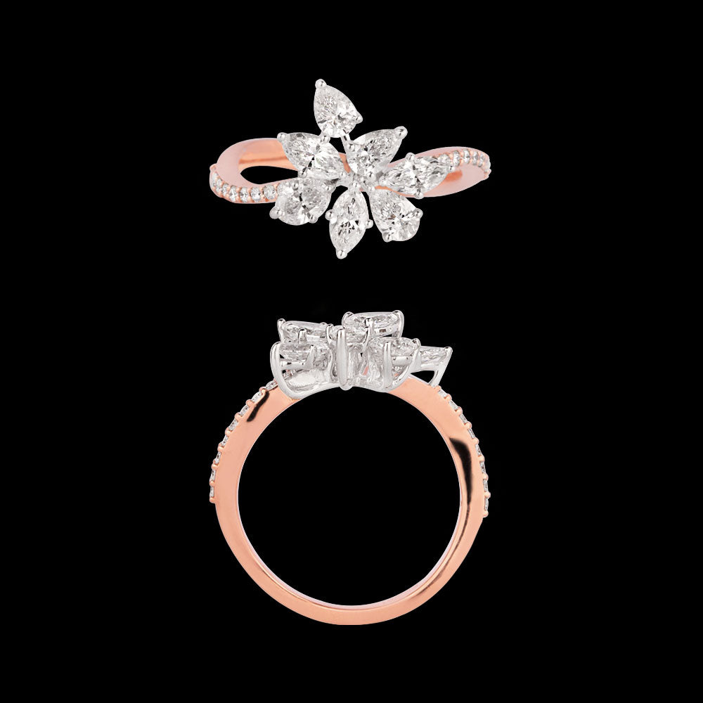 18K Two Tone Gold Diamond Ring - 1.177ct VS-SI-EF