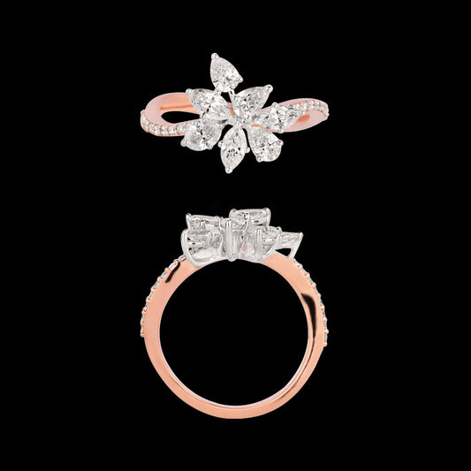 18K Two Tone Gold Diamond Ring - 1.177ct VS-SI-EF