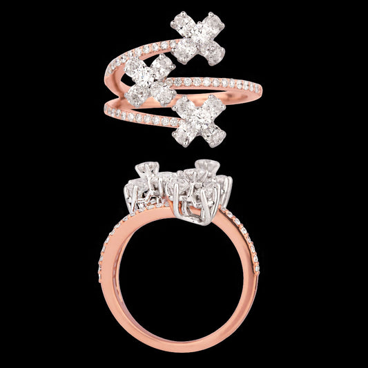 18K Two Tone Gold Diamond Ring - 1.473ct VS-SI-EF