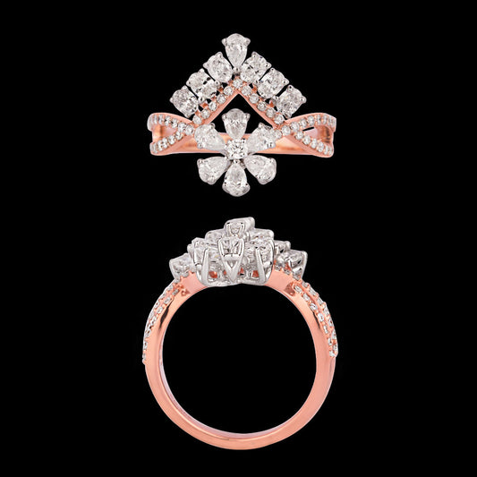 18K Two Tone Gold Diamond Ring - 1.375ct VS-SI-EF