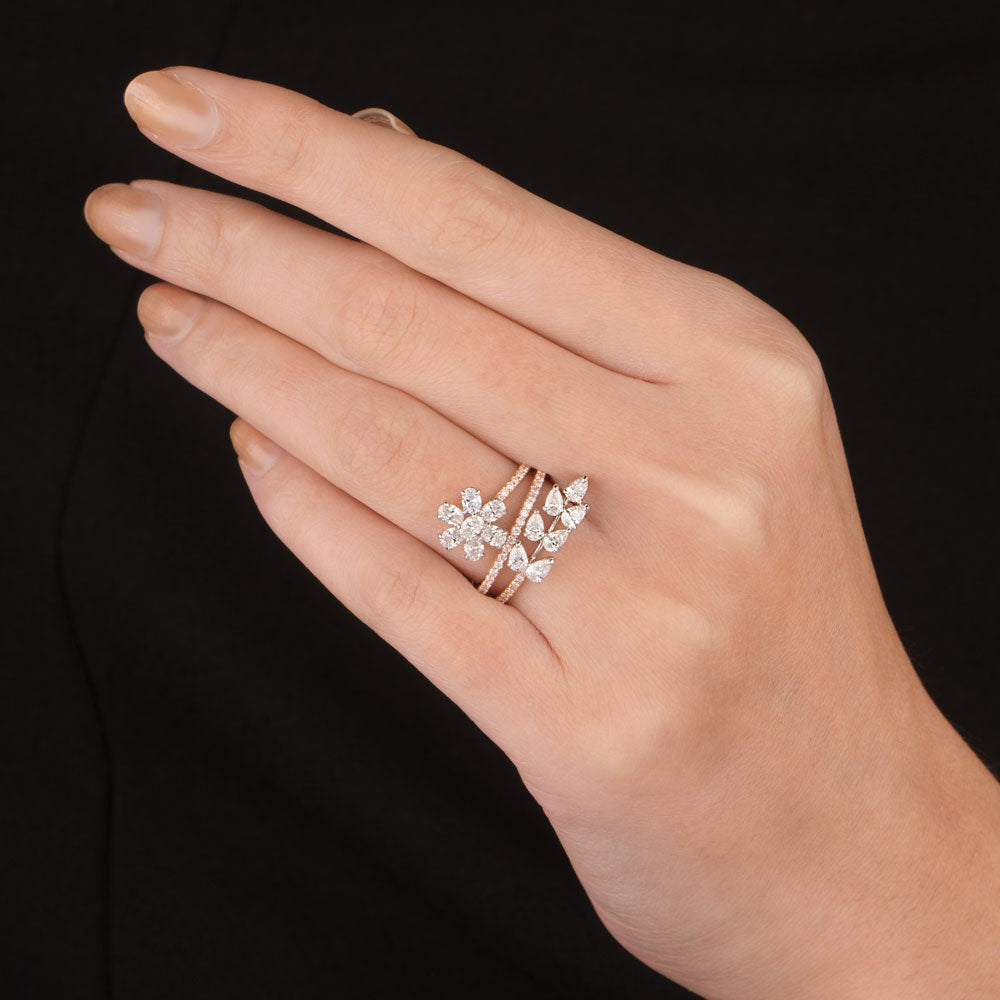 18K Two Tone Gold Diamond Ring - 1.363ct VS-SI-EF