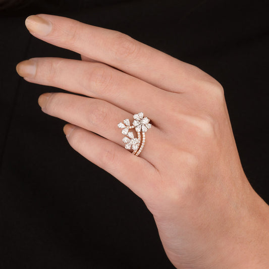 18K Two Tone Gold Diamond Ring - 1.422ct VS-SI-EF