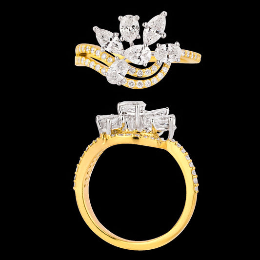 18K Two Tone Gold Diamond Ring - 1.244ct VS-SI-EF