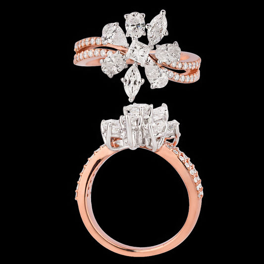 18K Two Tone Gold Diamond Ring - 1.446ct VS-SI-EF