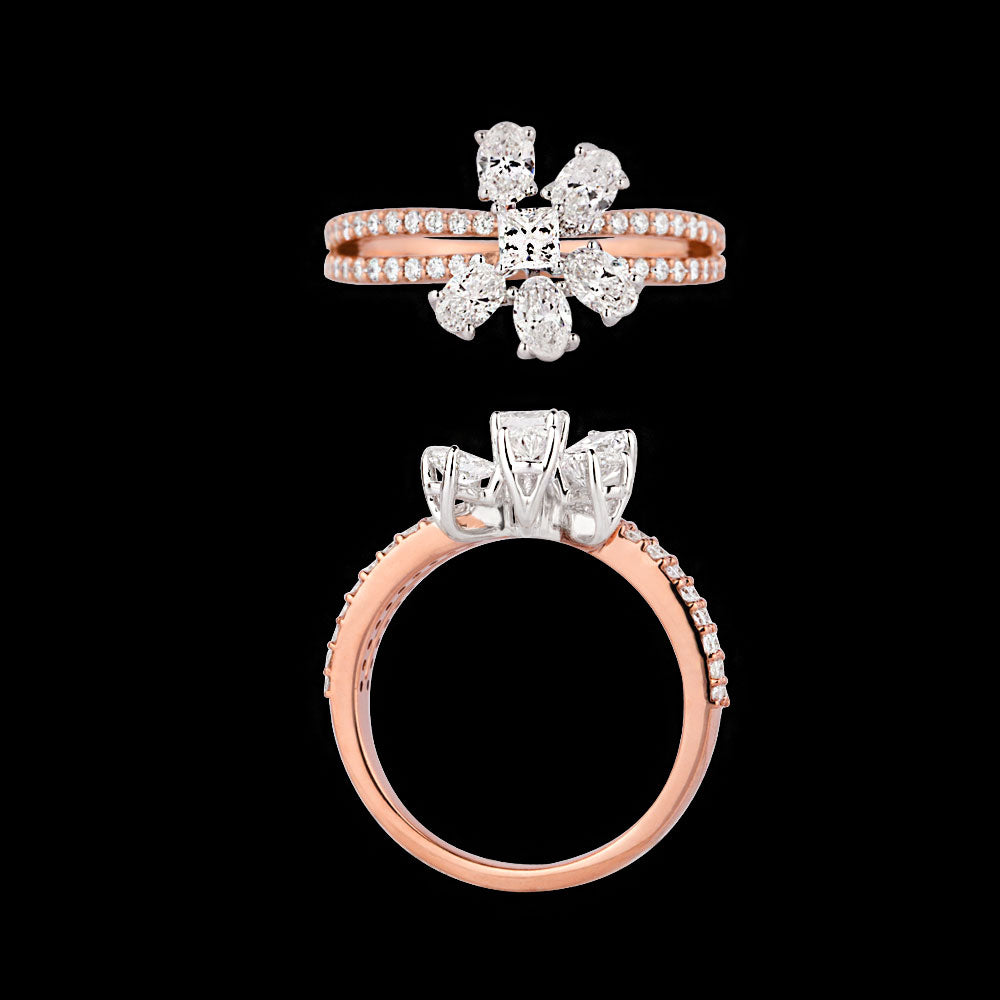 18K Two Tone Gold Diamond Ring - 1.169ct VS-SI-EF