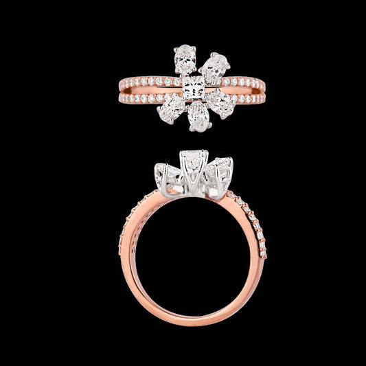 18K Two Tone Gold Diamond Ring - 1.169ct VS-SI-EF