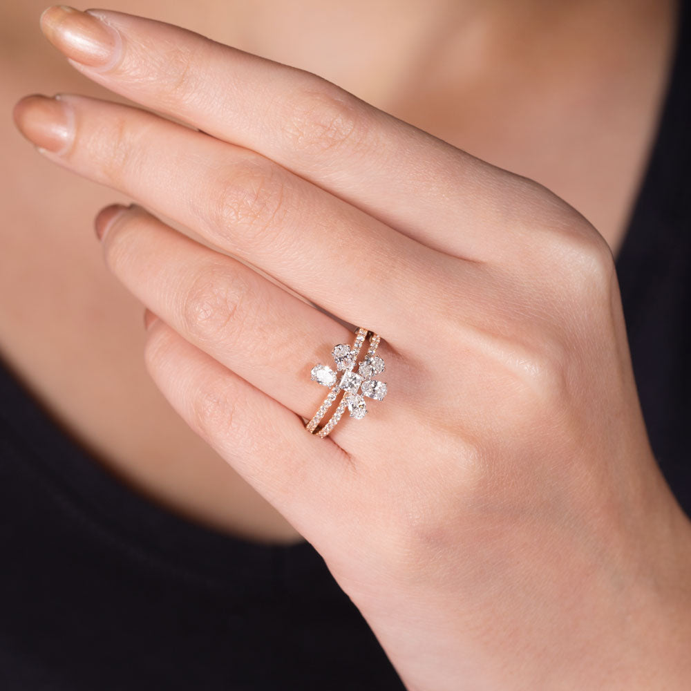 18K Two Tone Gold Diamond Ring - 1.169ct VS-SI-EF