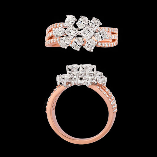 18K Two Tone Gold Diamond Ring - 1.464ct VS-SI-EF