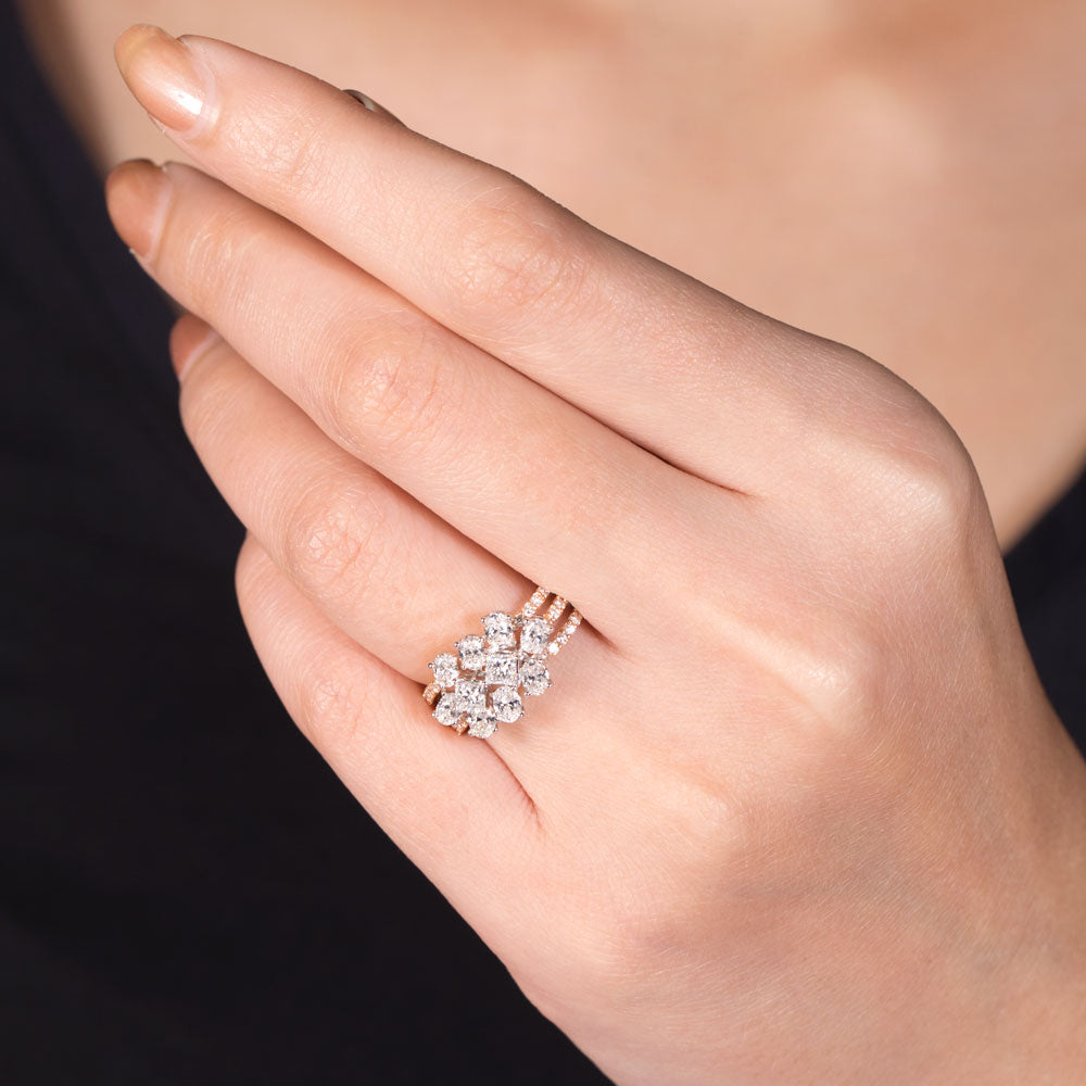 18K Two Tone Gold Diamond Ring - 1.464ct VS-SI-EF
