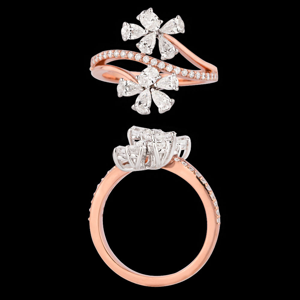 18K Two Tone Gold Diamond Ring - 1.103ct VS-SI-EF