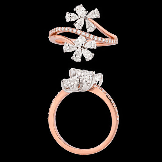 18K Two Tone Gold Diamond Ring - 1.103ct VS-SI-EF