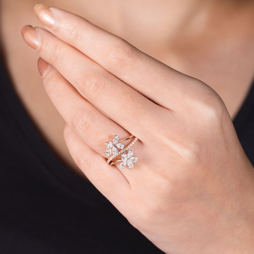 18K Two Tone Gold Diamond Ring - 1.103ct VS-SI-EF