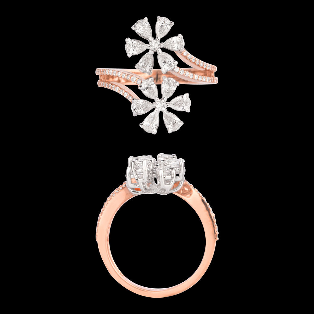 18K Two Tone Gold Diamond Ring - 1.194ct VS-SI-EF