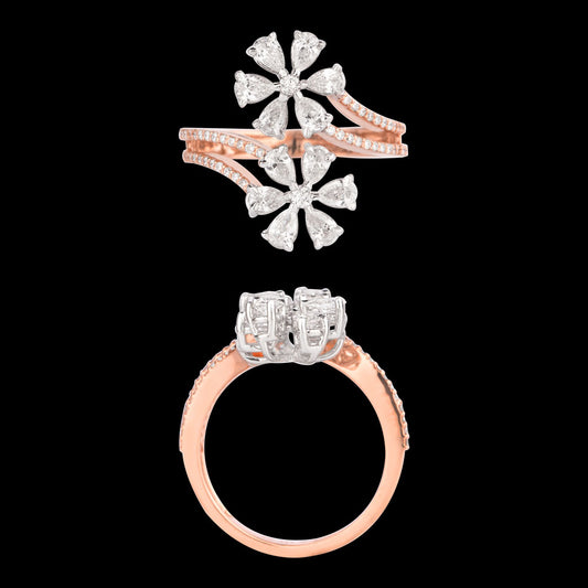 18K Two Tone Gold Diamond Ring - 1.194ct VS-SI-EF
