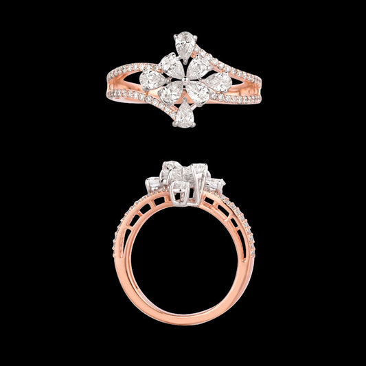 18K Two Tone Gold Diamond Ring - 1.202ct VS-SI-EF