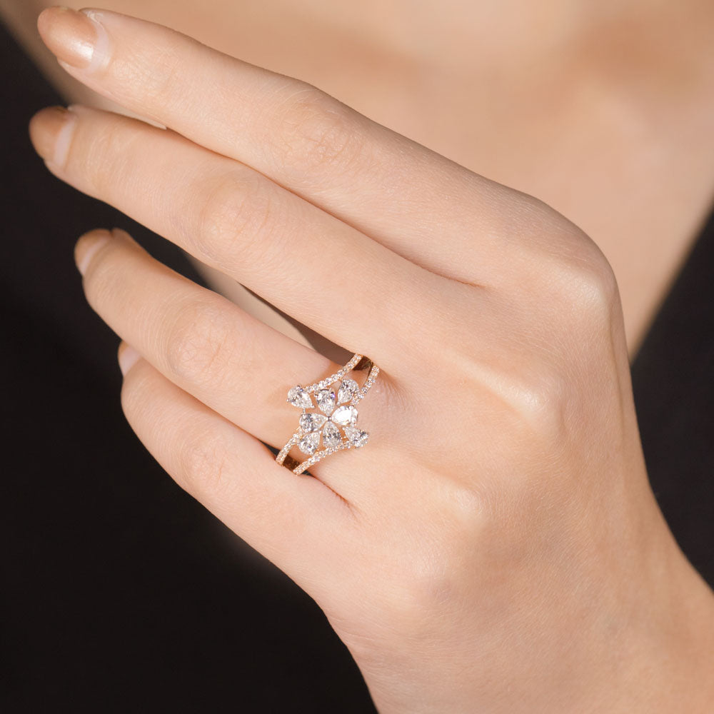 18K Two Tone Gold Diamond Ring - 1.202ct VS-SI-EF