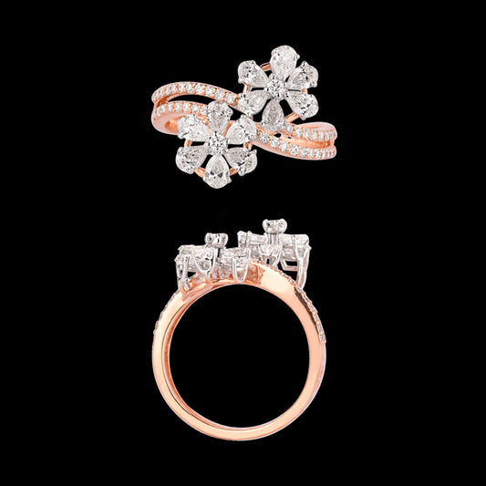 18K Two Tone Gold Diamond Ring - 1.426ct VVS-VS-EF